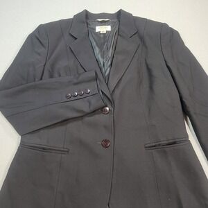 Vintage Talbots Petites Black Blazer Italian Fabric Wool Silk Women's 8 Jacket